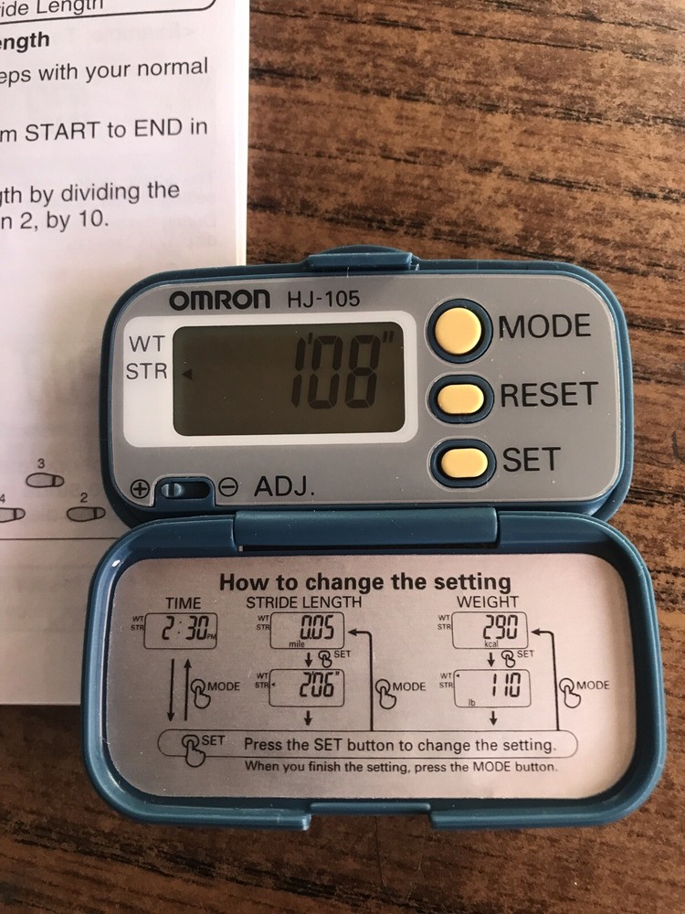 Omron - Digital Pedometer - HJ-105 - Step/Calorie Counter - OPEN ITEM