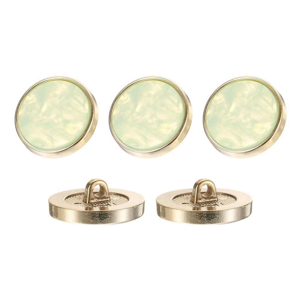 5Pcs Round Button, 25mm/1" Resin Decorative Pattern Button, Light Green