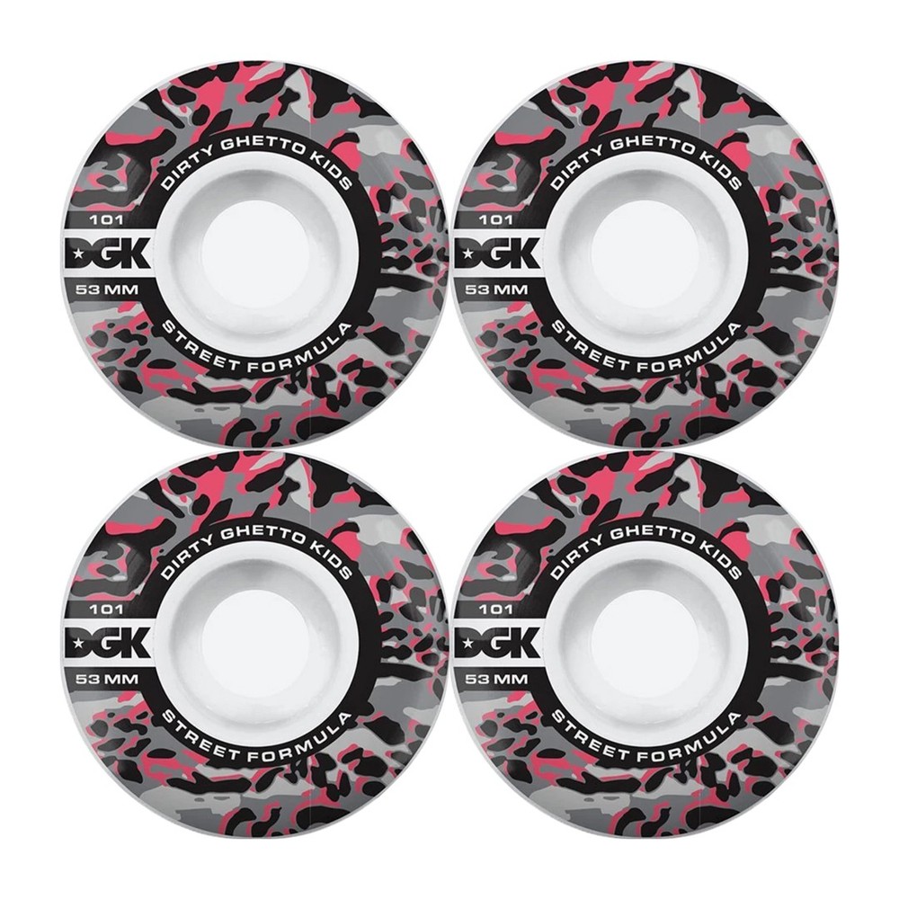 DGK Dirty Ghetto Kids "Static" (Multi) Wheel Set 53MM Hardware Wheels