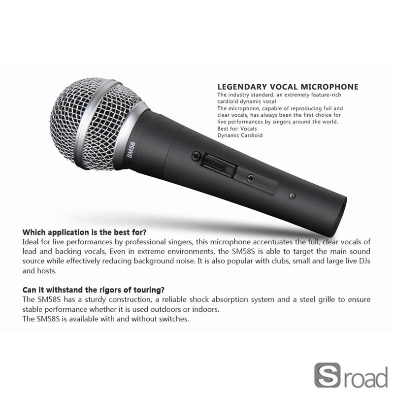 Cardioid Dynamic Microphone For Karaoke, Recording, Live Performance
