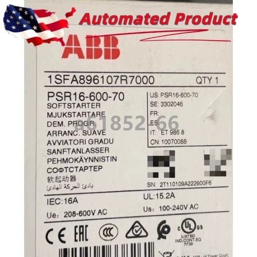 1PC ABB PSR16-600-70 75KW Soft Starter Fast Delivery