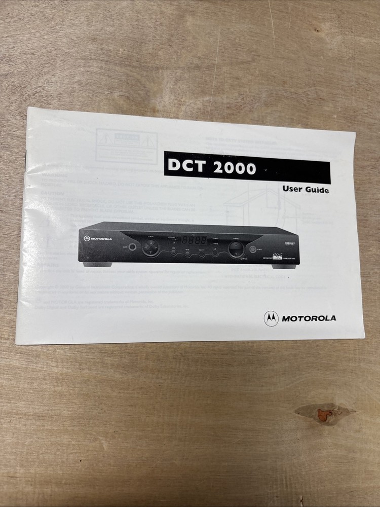 Motorola DCT 2000 Instructions Manual