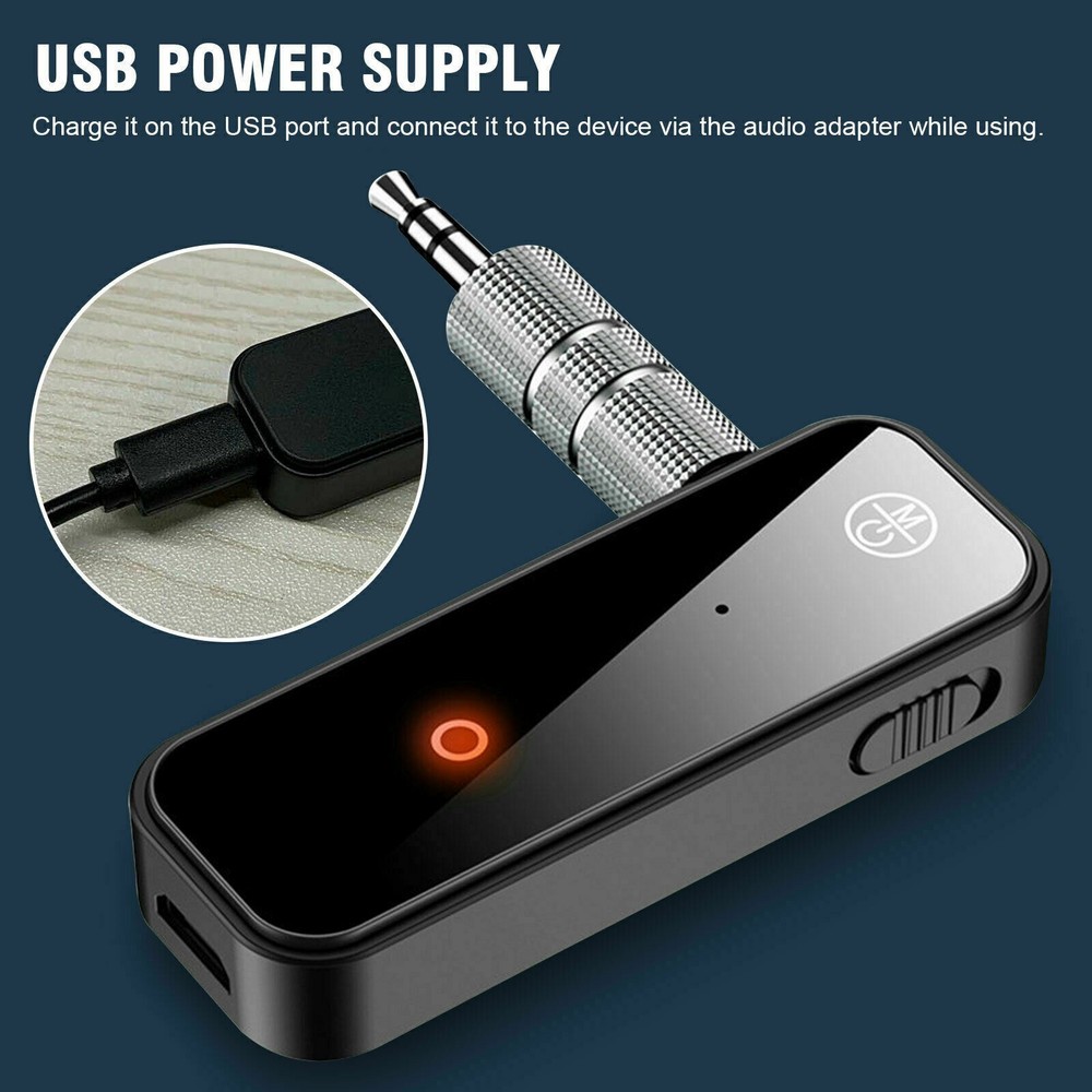 Universal 2 IN 1 Bluetooth 5.0 Audio Transmitter Receiver Adapter w/ 3.5mm Cable