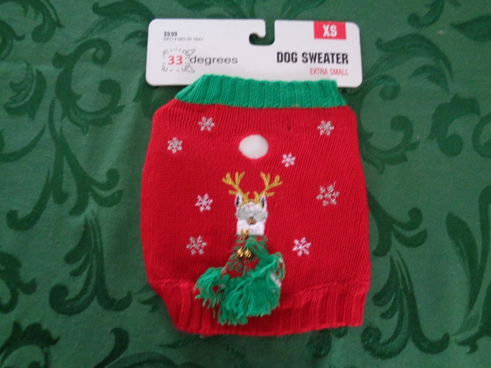 33 Degrees XS Dog Christmas Sweater