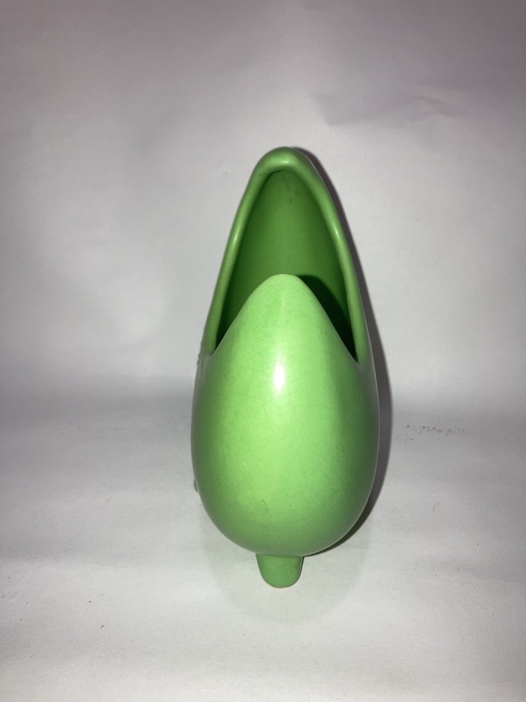 Vintage Lime Green Crescent Moon Footed Planter