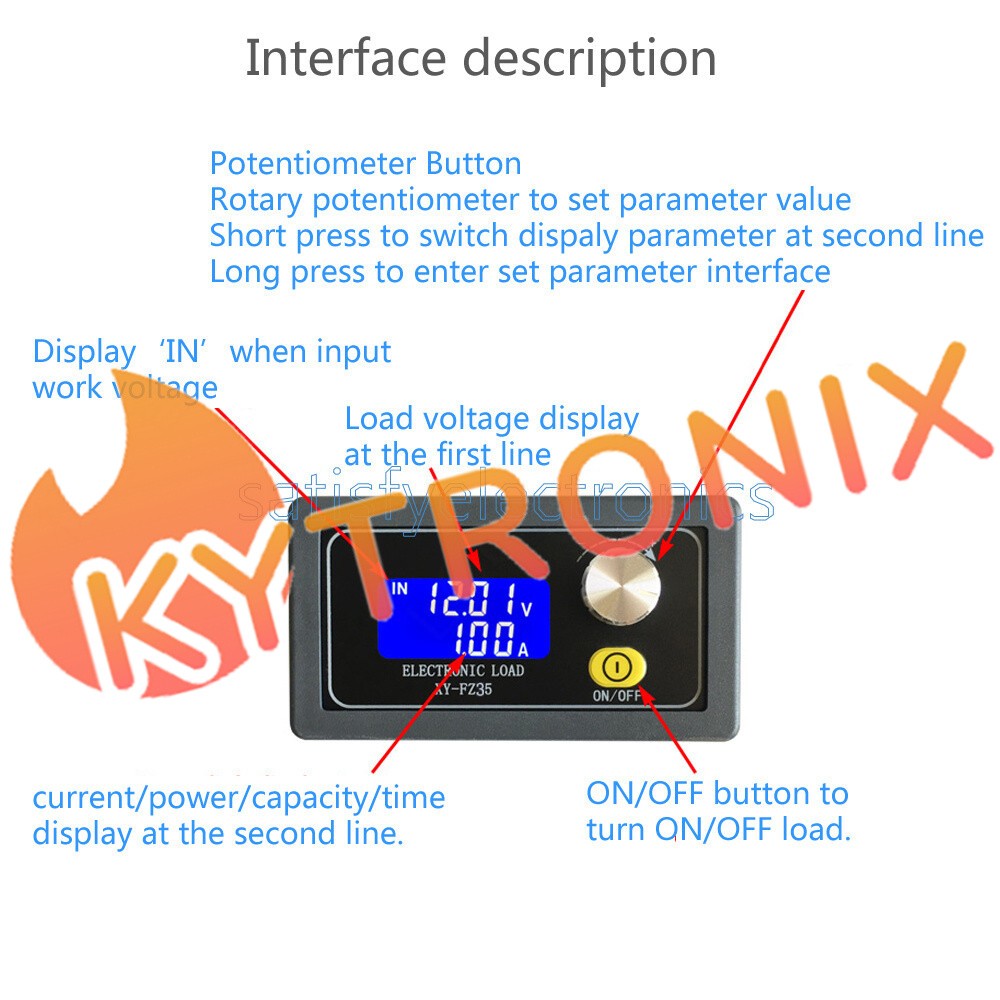 FZ35 Electronic Load Constant Current Module Battery Discharge Capacity Tester