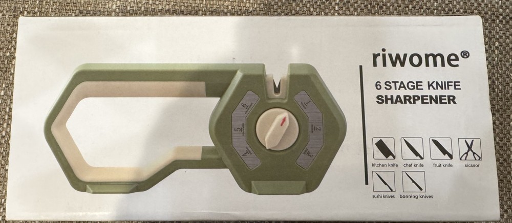 New Riwome 6 Stage Green Knife Sharpener