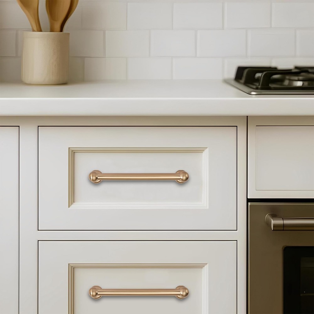 KHTUMEWARE 10 Pack 3in Honey Bronze Cabinet Pulls Solid Brass Heavy-Duty Kitchen