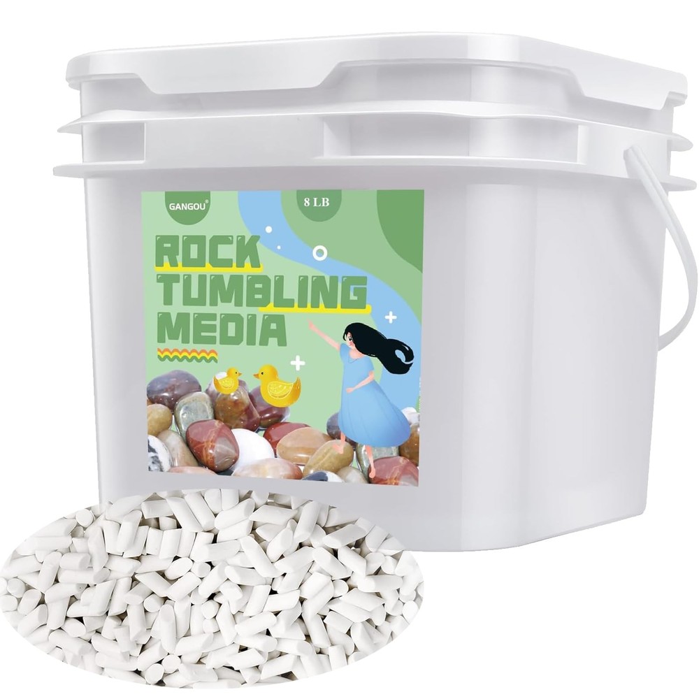 8 LBS Rock Tumbling Ceramic Filler Media white