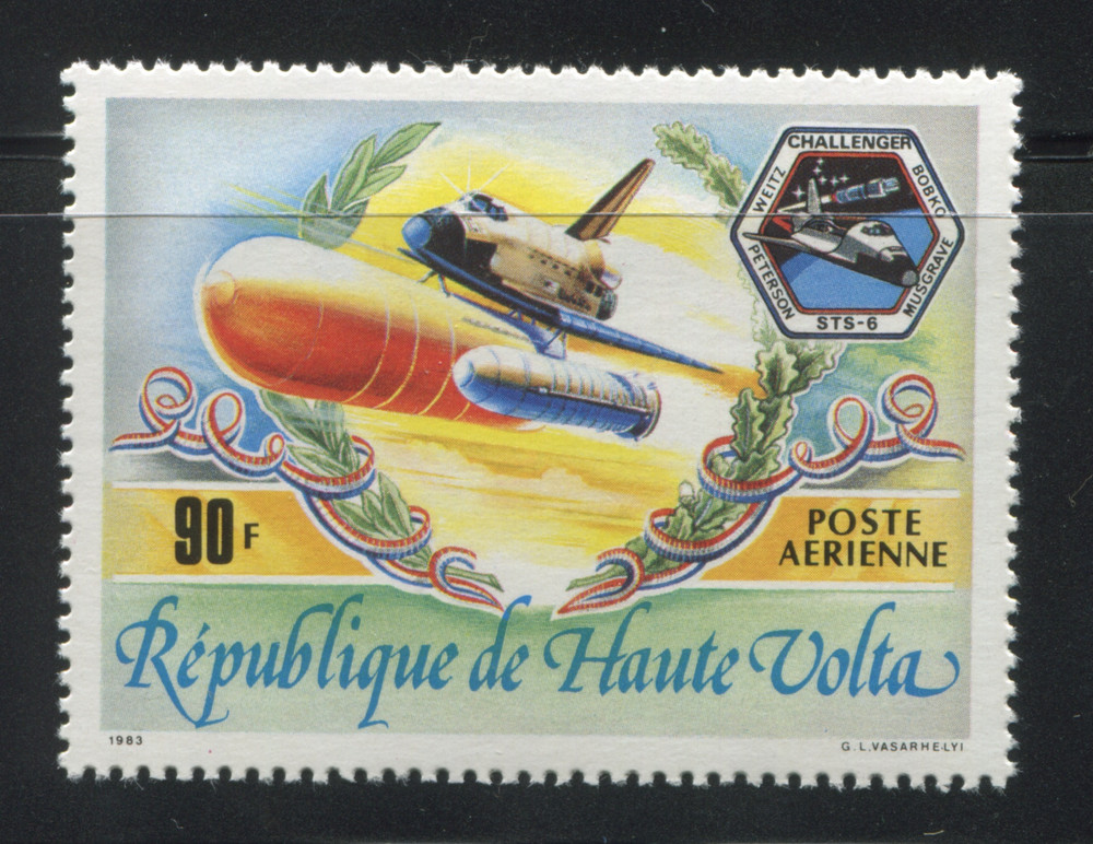 Upper Volta 1983 90F Space Shuttle Challenger STS-6 MNH Airmail Stamp