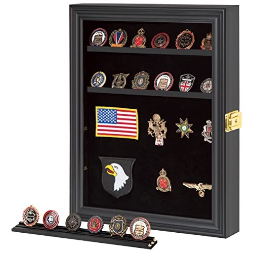 Medals Display Case - Military Challenge Coin Display Shadow Small Rectangular