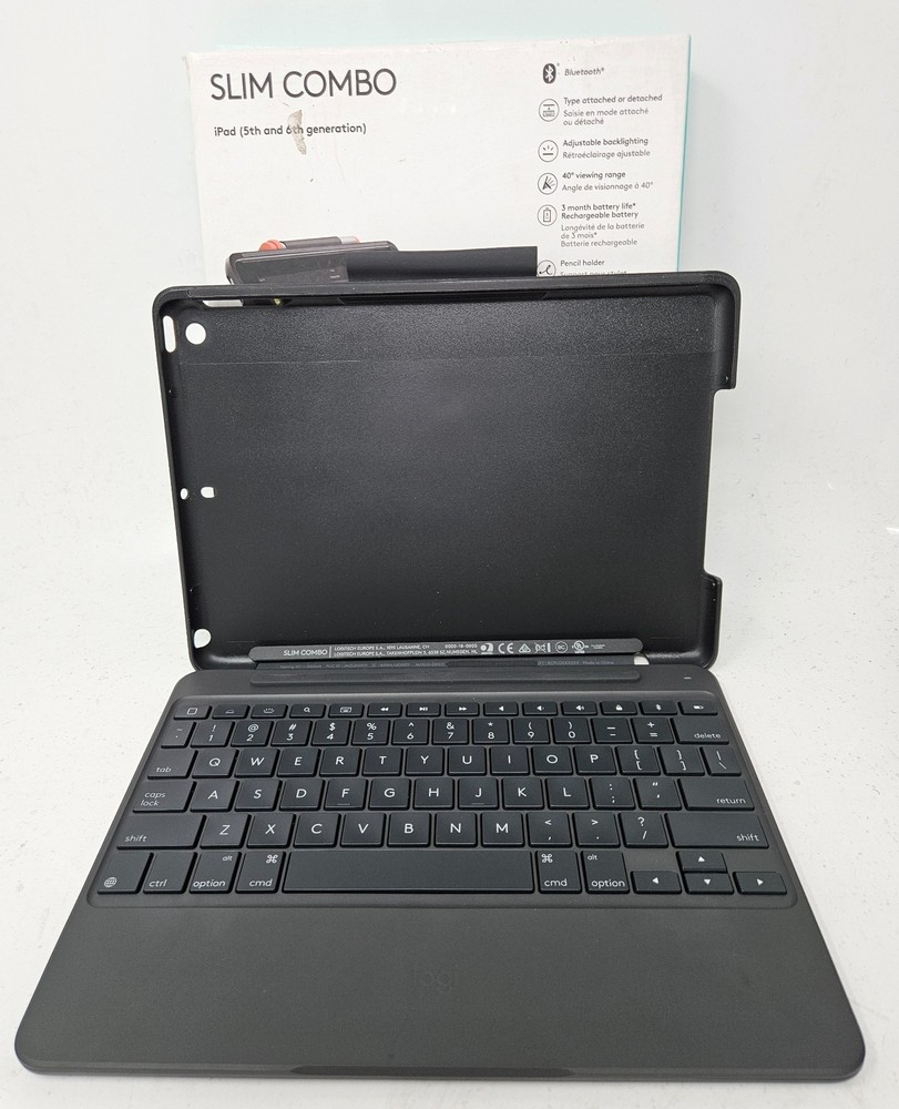 Logitech Slim Combo Backlit Keys Bluetooth Keyboard for iPad 6th & 5th Gen 9.7"