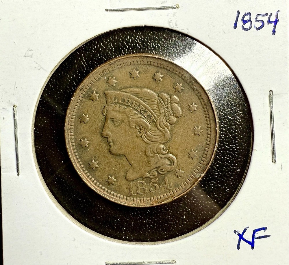 1854 Large Cent – Sharp Design, Minimal Wear