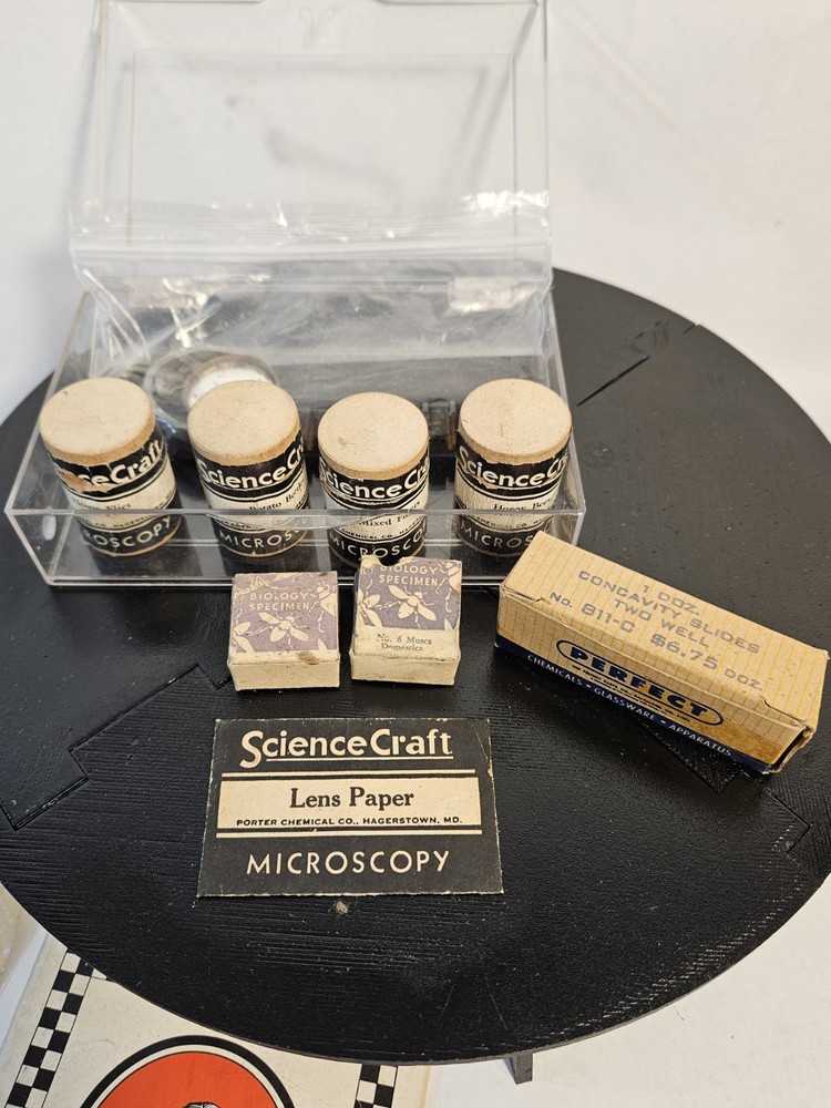 Vtg Sciencecraft Microscope Lab Accessory Kit 1935-1960