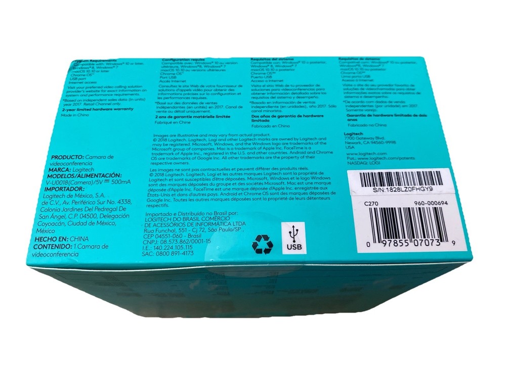 Logitech C270 HD Webcam - Open Box