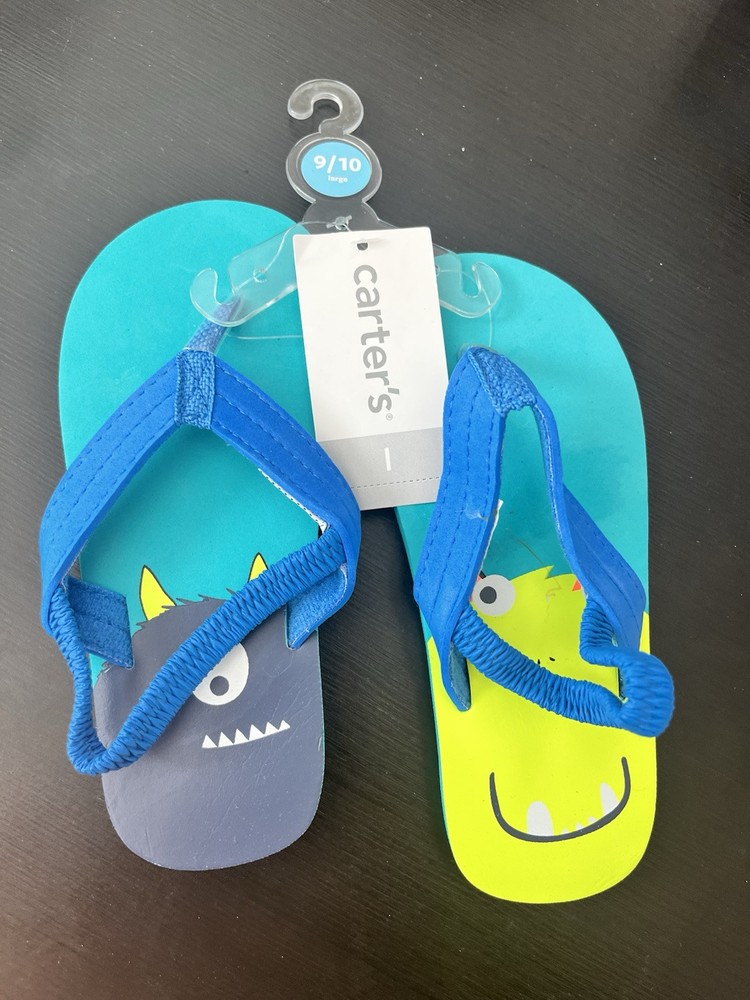 Carters Monsters Flip Floops size 9/10
