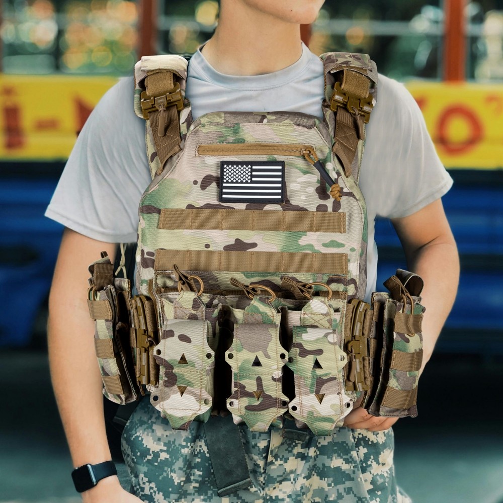 Tactical Vest Backpack Durable Nylon Pack with Molle Webbing for Hiking & Range