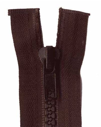 70cm Chocolate Open End Chunky Zip