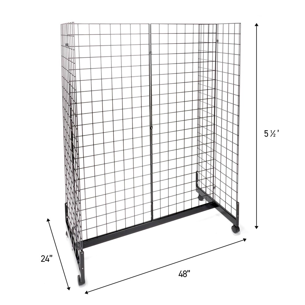 Black Grid Gondola Unit - Includes Base and Casters