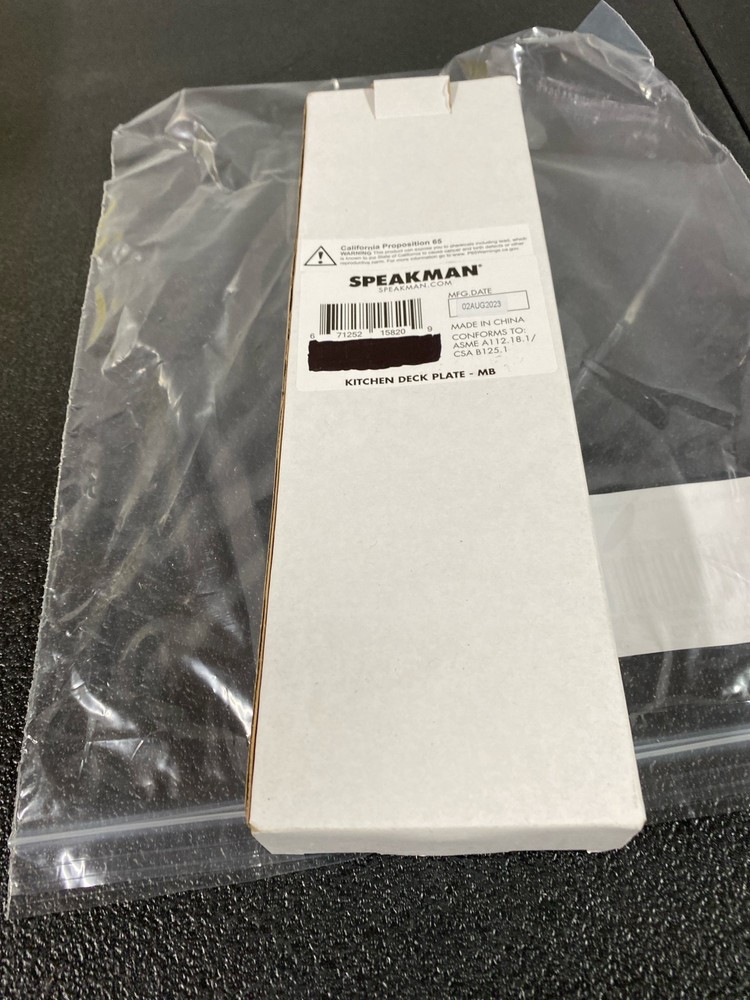 Speakman SB MB Deck Plate, Matte Black