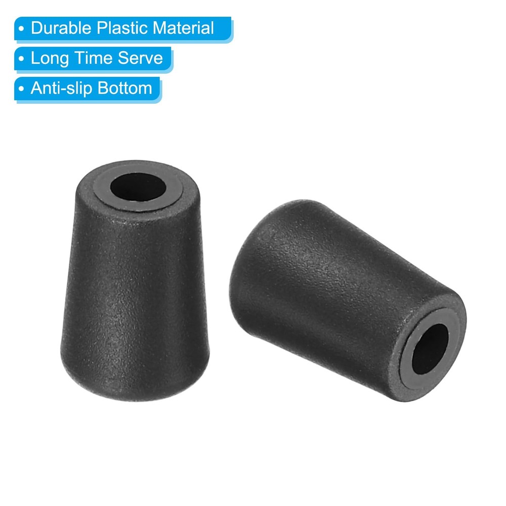 20-Pack 4mm ID Black Plastic Rack Bottom Protective Replacement Feet Bumpers