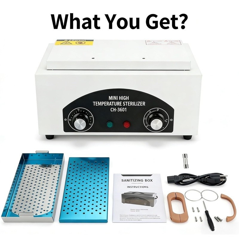 Adjustable Temperature Dry Heat Sterilizer Nail Tools Barber Instruments New