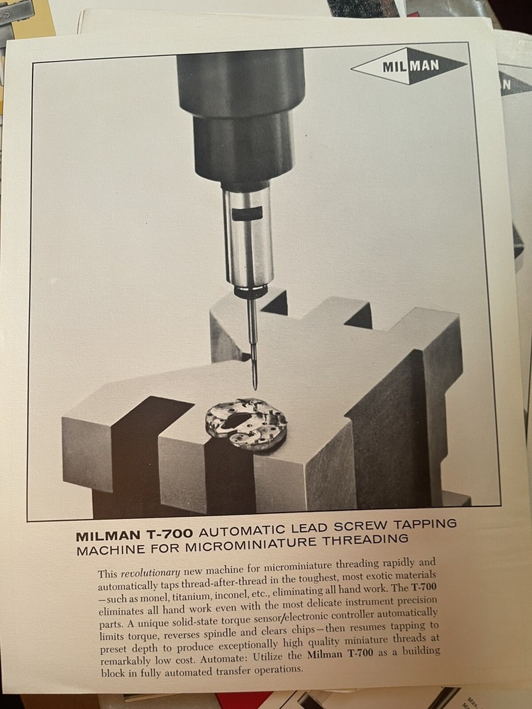 Milman Engineering Company Assorted Tool Brochures