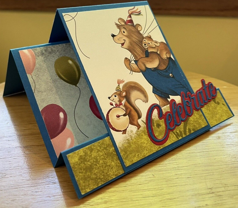 Bear Celebration - Hand Made Card - Blank Inside - Stampin' Up