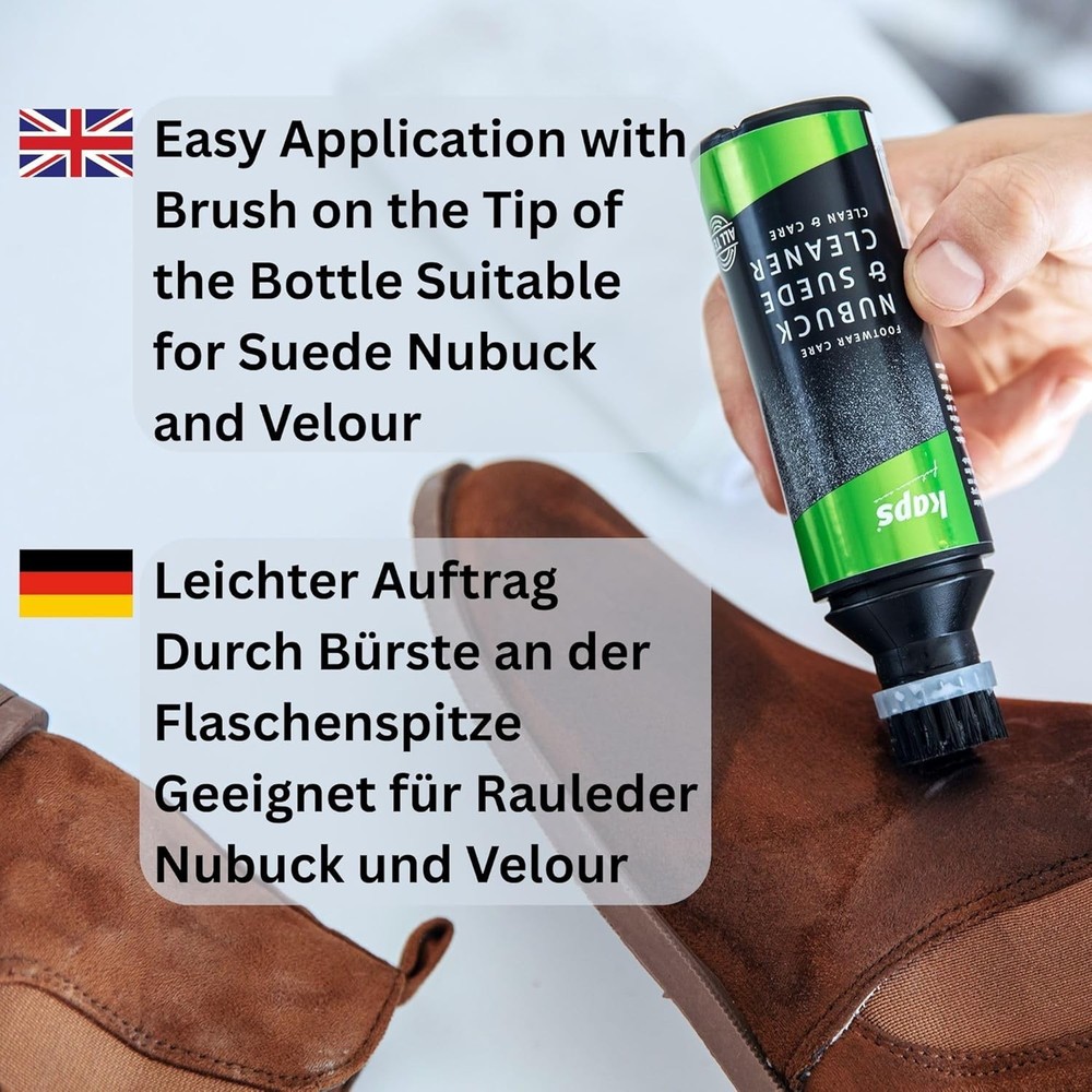 Effective Nubuck & Suede Cleaning Solution with Brush - 75ml, Neutral Shade