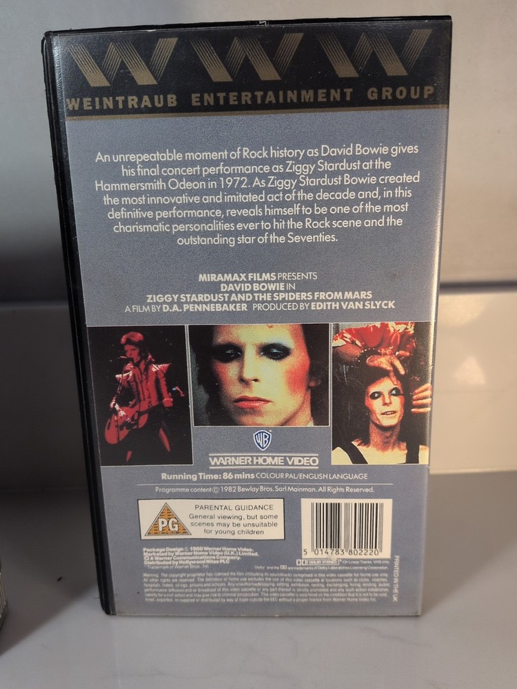 David Bowie VHS Bundle - Ziggy Stardust (1982) & Glass Spider 2 (1988) - Tested