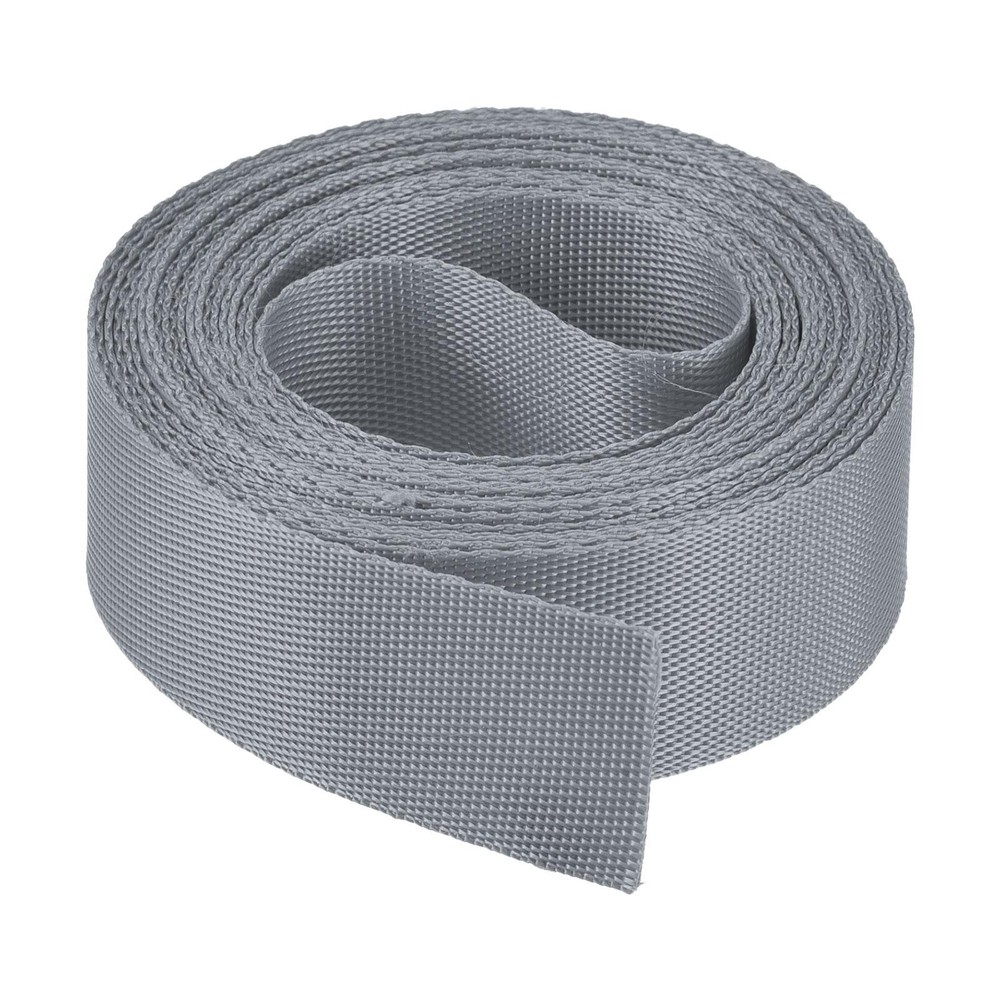 Flat Nylon Webbing Strap 1 Inch 4 Yards Gray for Backpack, Luggage-rack