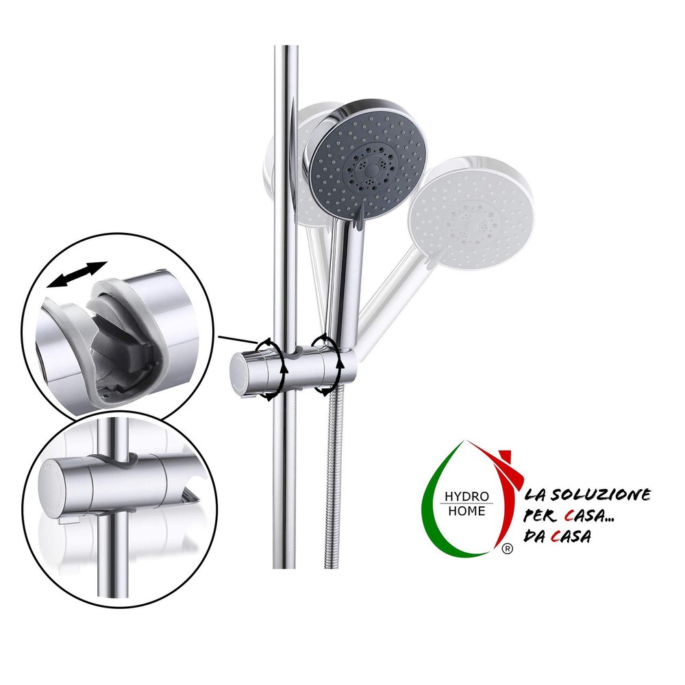 Chrome ABS Adjustable Diameter Shower Rod Slide 18-25mm