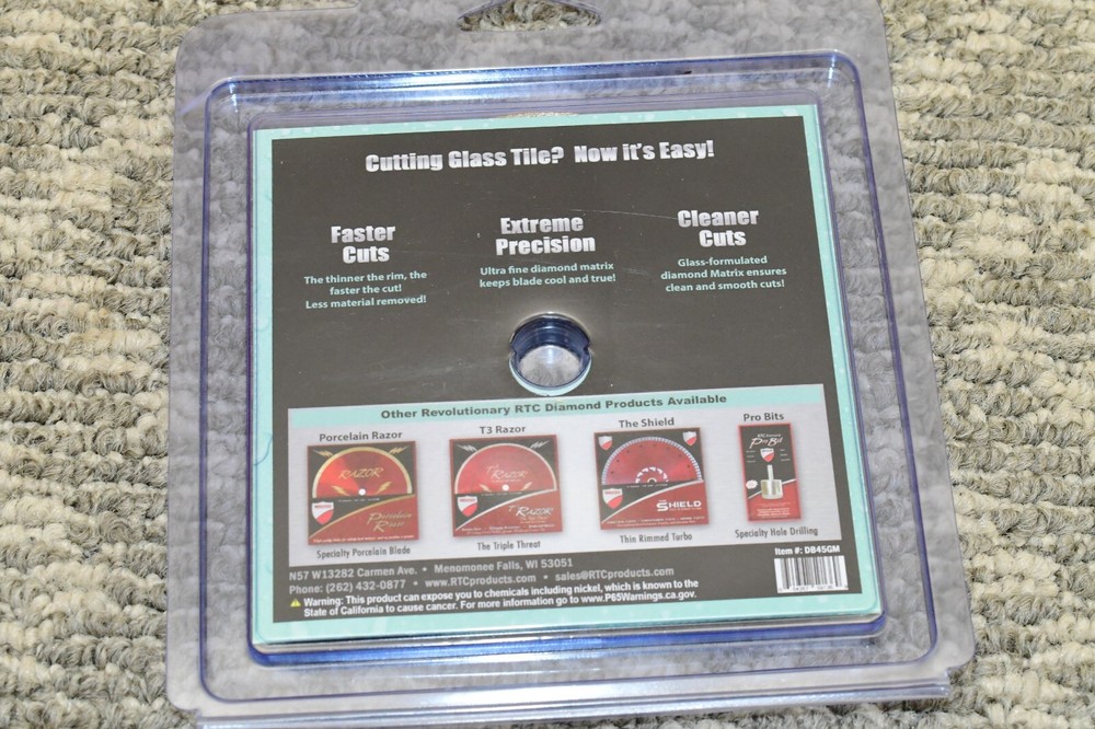 RTC Glass Master 4.5" Diamond Blade - NEW / SEALED