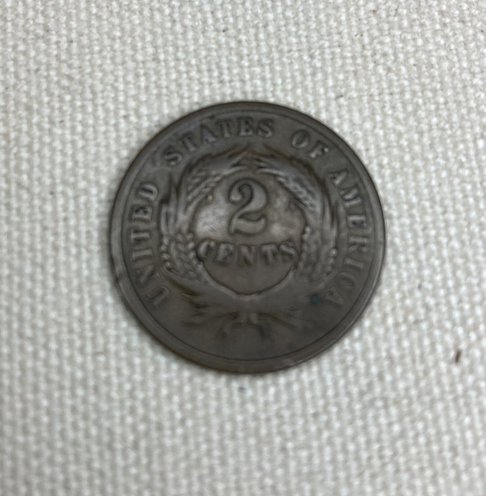 1864 Large Motto Copper Two Cent Piece