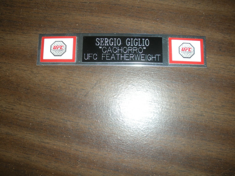 SERGIO GIGLIO (UFC) NAMEPLATE FOR SIGNED TRUNKS DISPLAY/PHOTO/PLAQUE