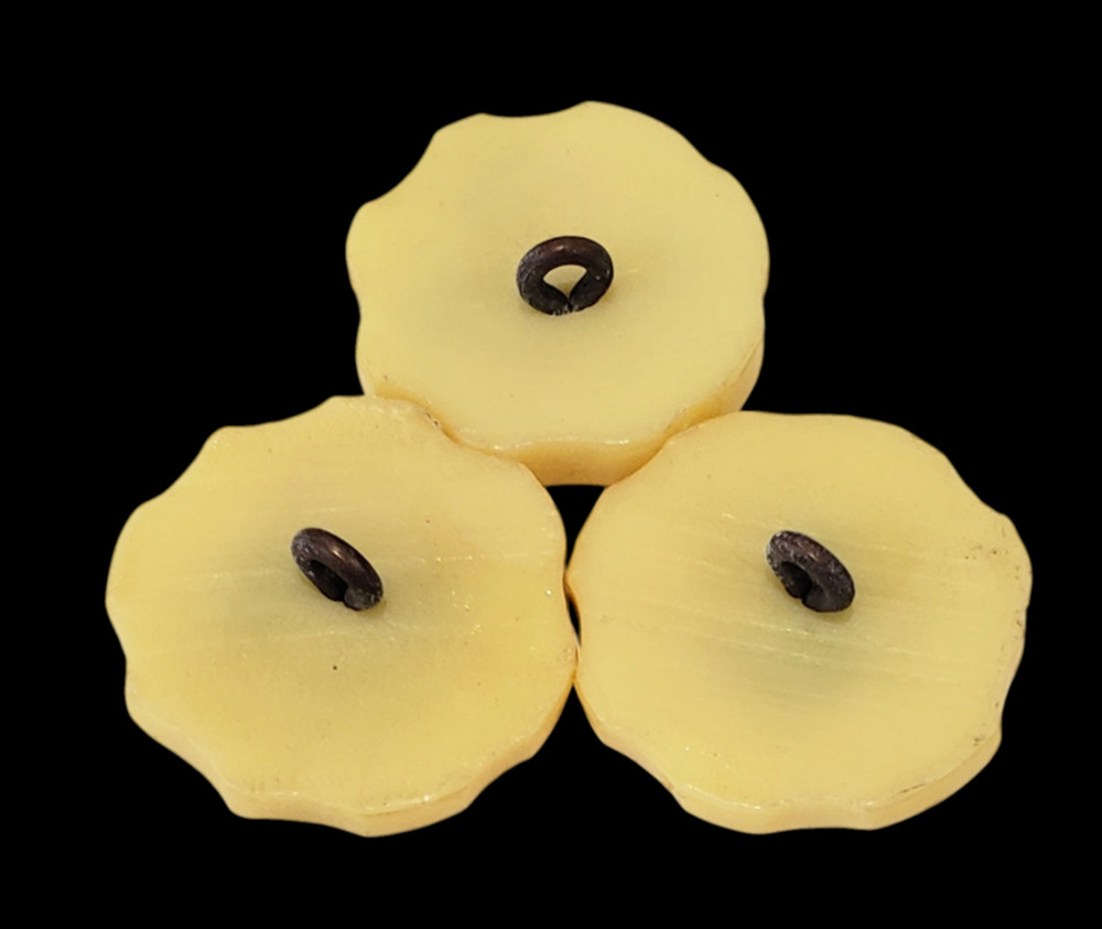 Set of Three Fun Multi-Color, Multi-Component Celluloid Buttons