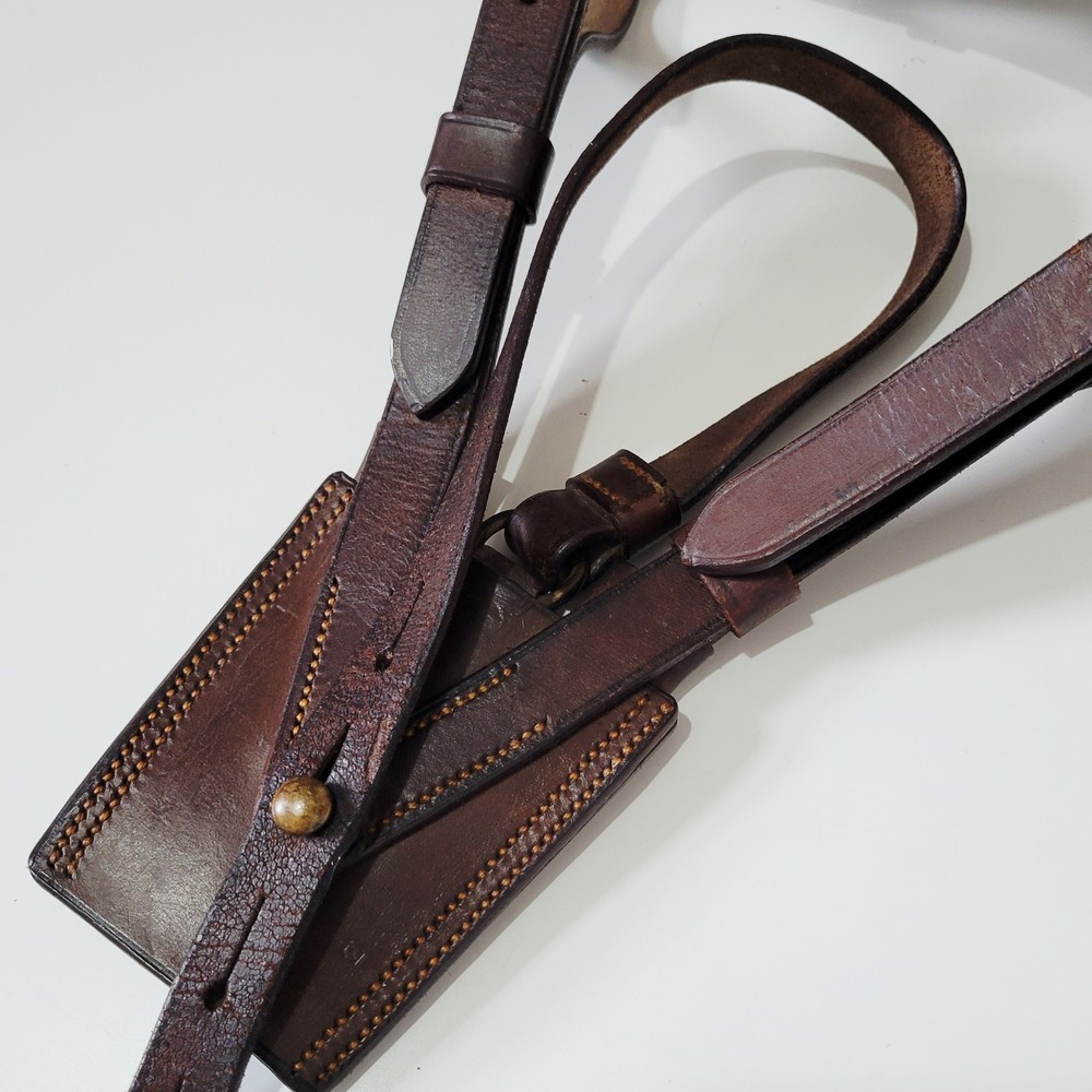 WW1 - NAMED 1916 DATED - SAM BROWNE BELT - DOUBLE STRAP - BRITISH ARMY FROG