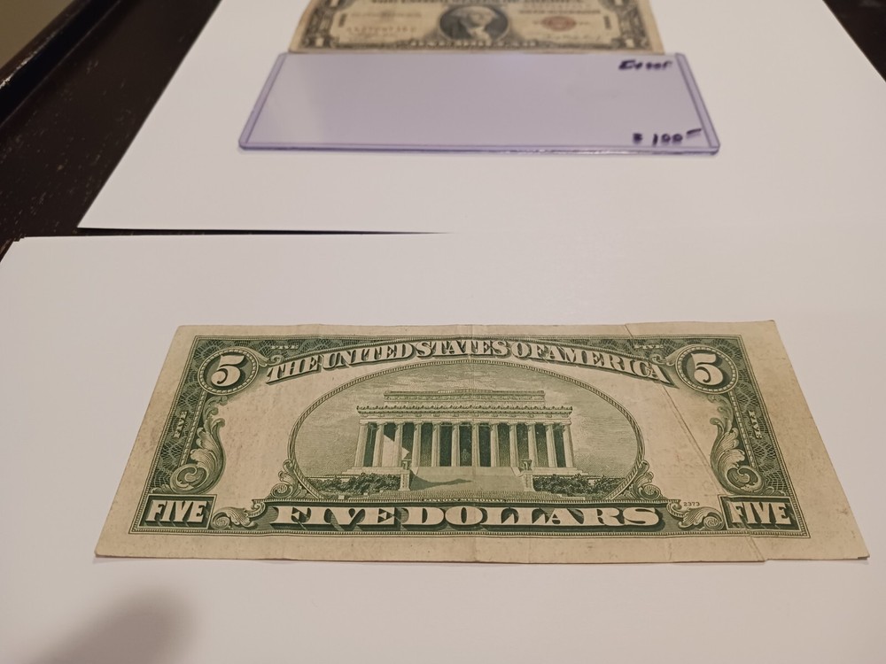 1950-C $5 FIVE DOLLARS FRN FEDERAL RESERVE NOTE “GUTTER FOLD ERRORS”