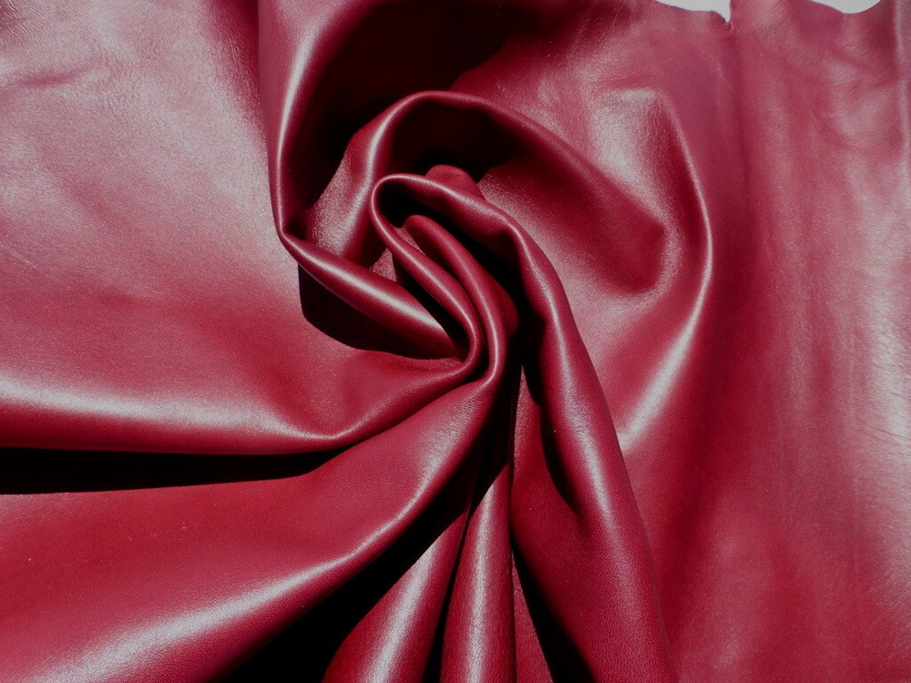 lambskin leather hide Burnished Deep Red Wine full bodied Glorious Color!!