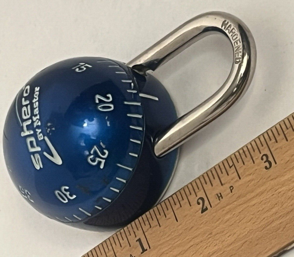 Master Lock Sphero Combination Lock Smooth Spin Padlock Blue