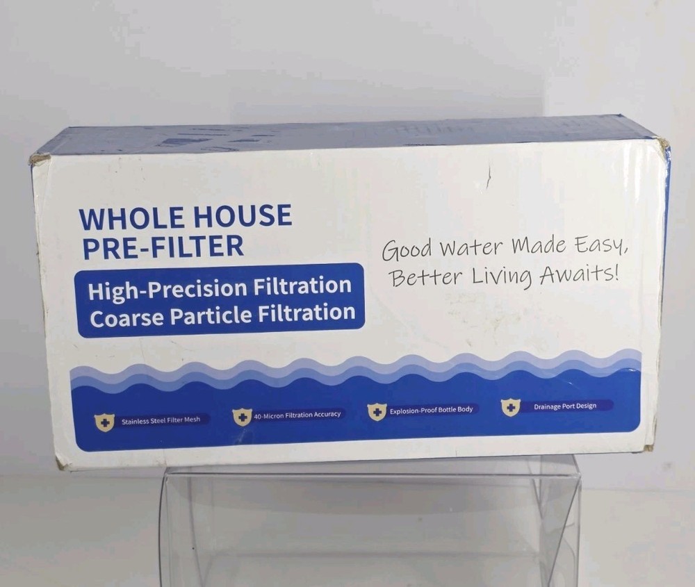 Water Pre-Filter Sediment Filter 40 Micron Reusable Spin Down Sediment System