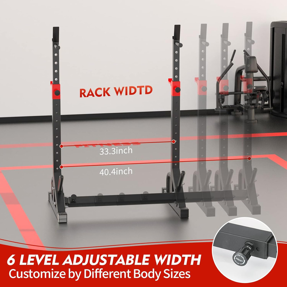 Adjustable Squat Rack, Barbell Rack, Bench Press 550 LBS Max Load Multi-Function