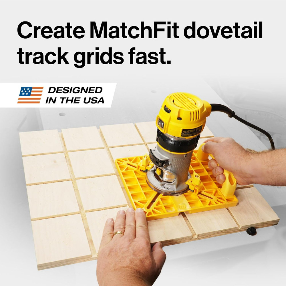 MICROJIG Matchfit Grid Router Guide, Woodworking Precision Tools for Dovetail Tr