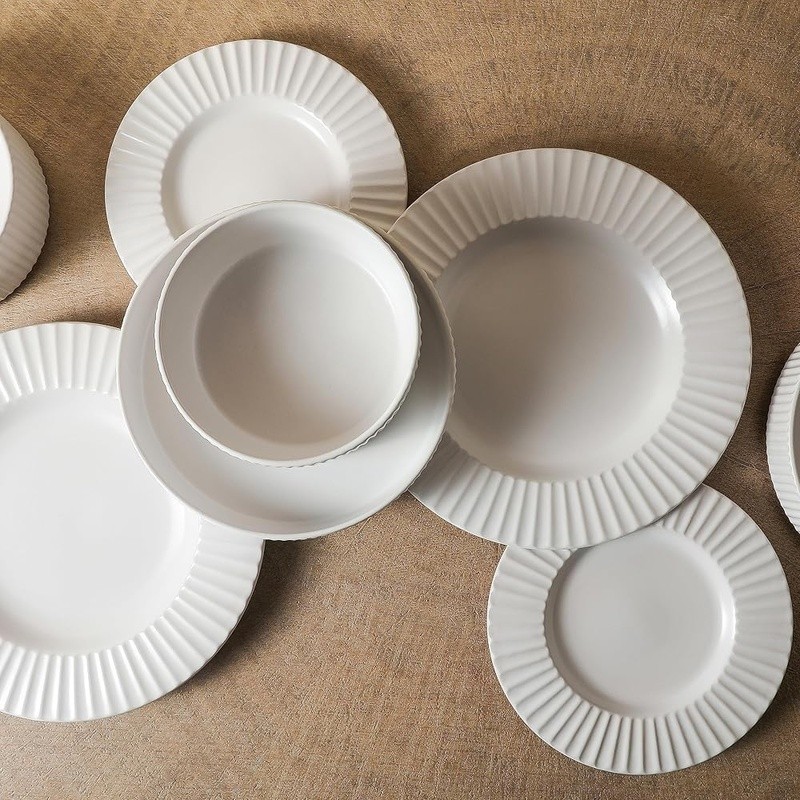 Mid Century Modern 16 Piece Dinnerware Set Stylish Tableware All Occasions New