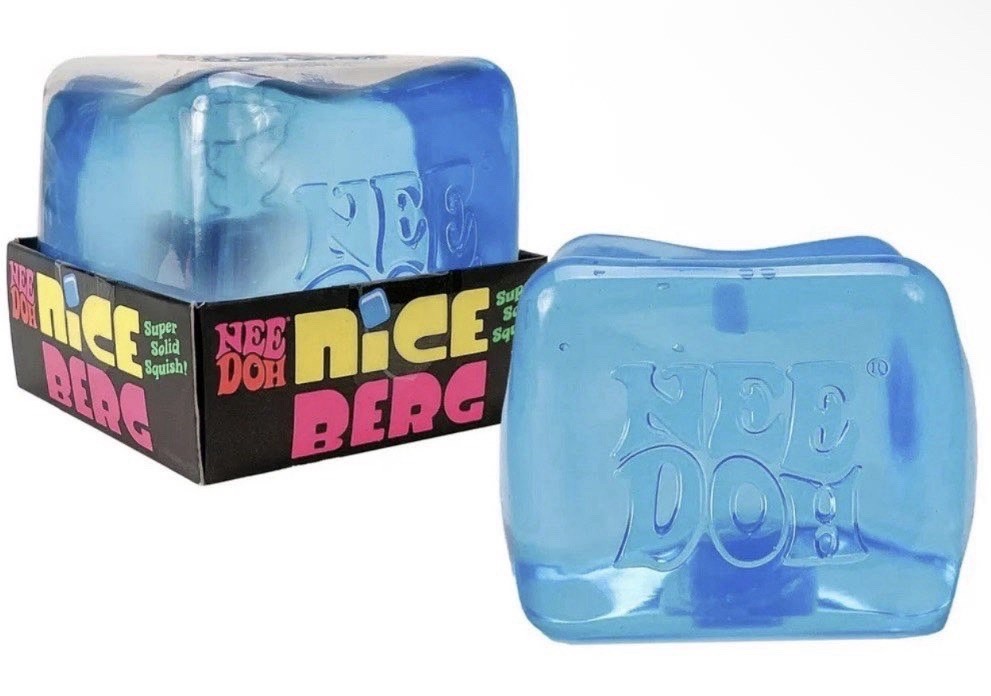 Nee Doh Super Solid Squish Squeeze Ball Blue Stress Reliever