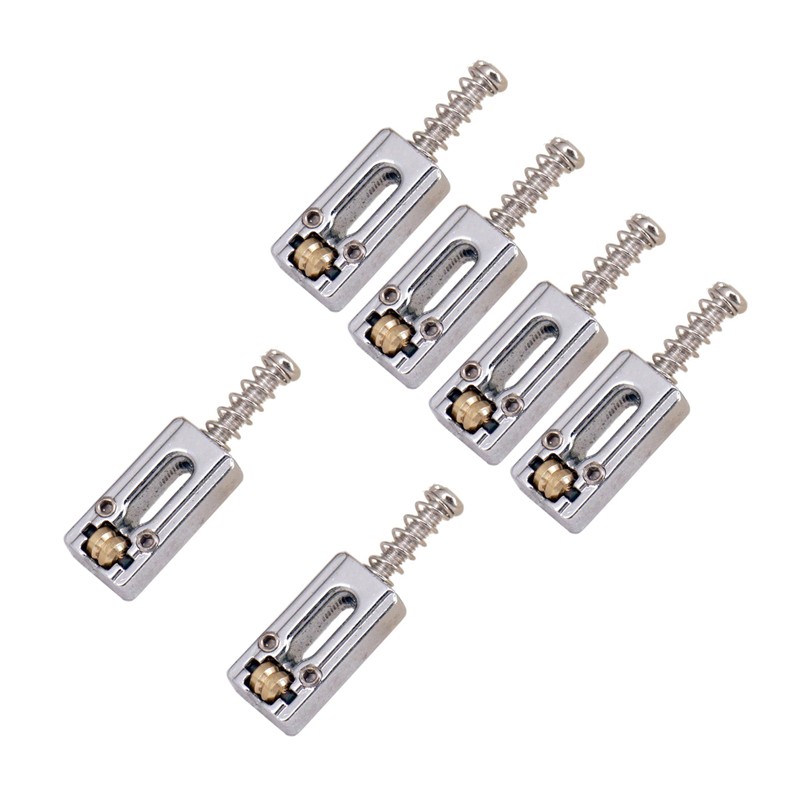 6X Qin Code Guitar Bridge String Roller Saddles Metal for Electric Guitar