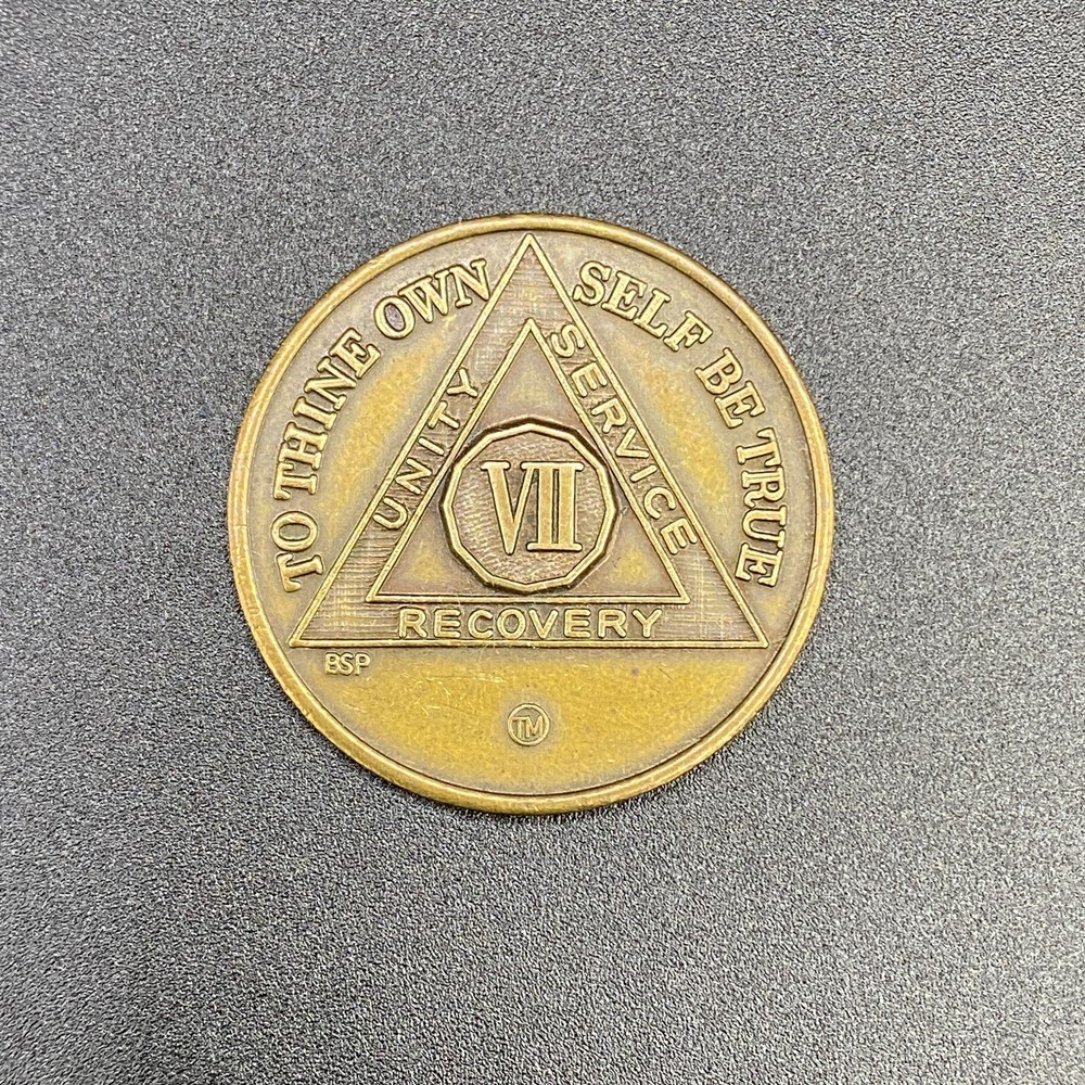 Alcoholics Anonymous 7 Year Recovery Medallion Coin