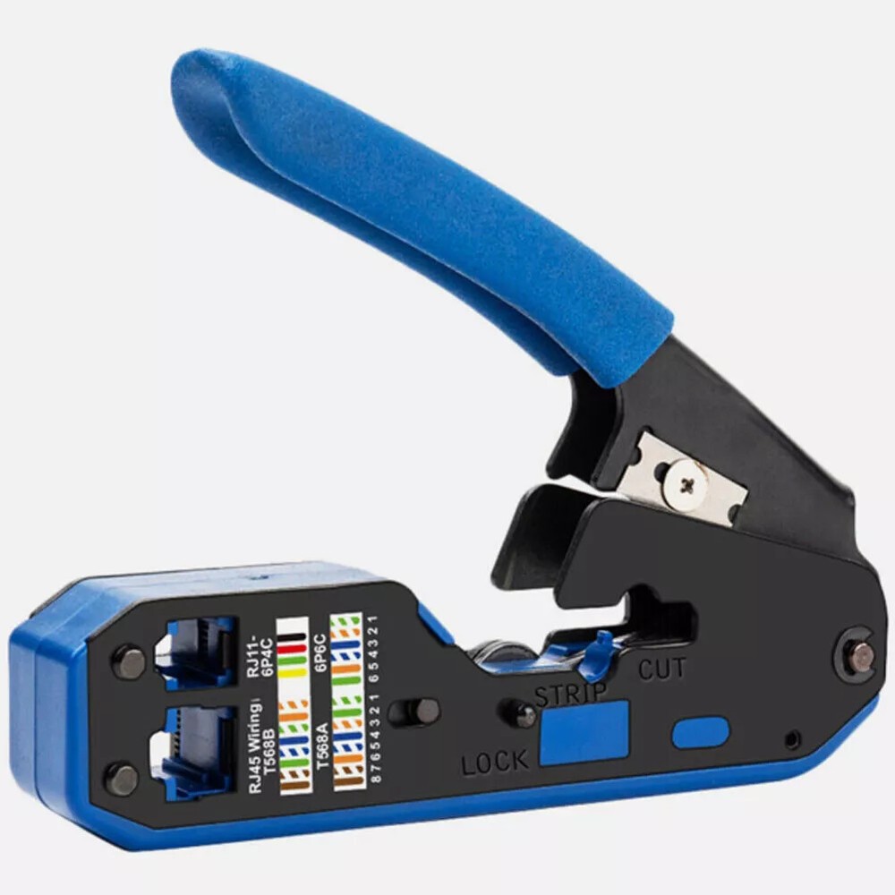 RJ45 Crimper Tools Pass Through Crimping Tool Kit Network Cable Connector Kit