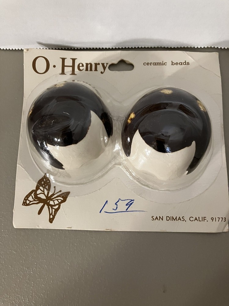 Vintage O'Henry Macrame Ceramic Eye Beads