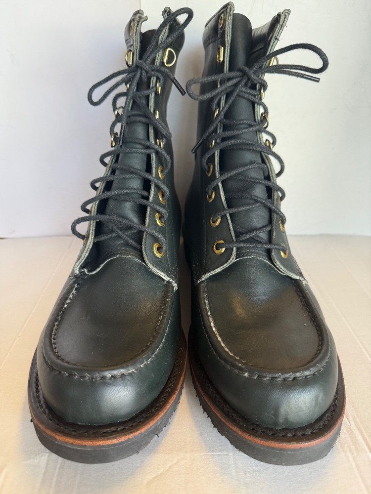 Chippewa Black Leather Highlander Work Boots - Vibram Men's Size 10D With Box